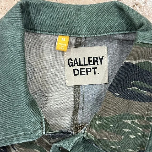 Gallery Dept Camo Print Patchwork Twill Button Up Shirt Jacket